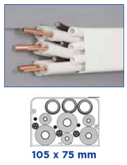 Montagekanal Set 5 - vorbereitete Auswahl für Leitungungskanal 70x65 und 105x75 mm weiß, für Innen- und Außenbereich