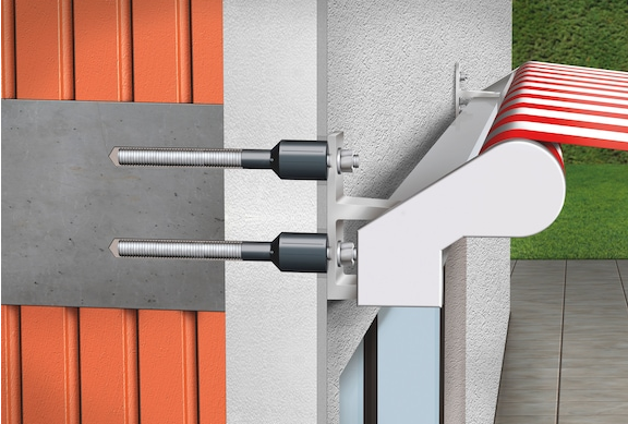 Abstandsmontagesystem - für die Befestigung von Wandkonsolen auf gedämmter Fassade